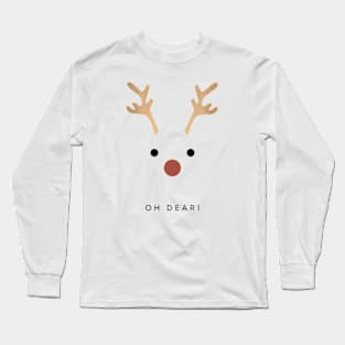 Merry Christmas (Cute Reindeer) Long Sleeve T-Shirt